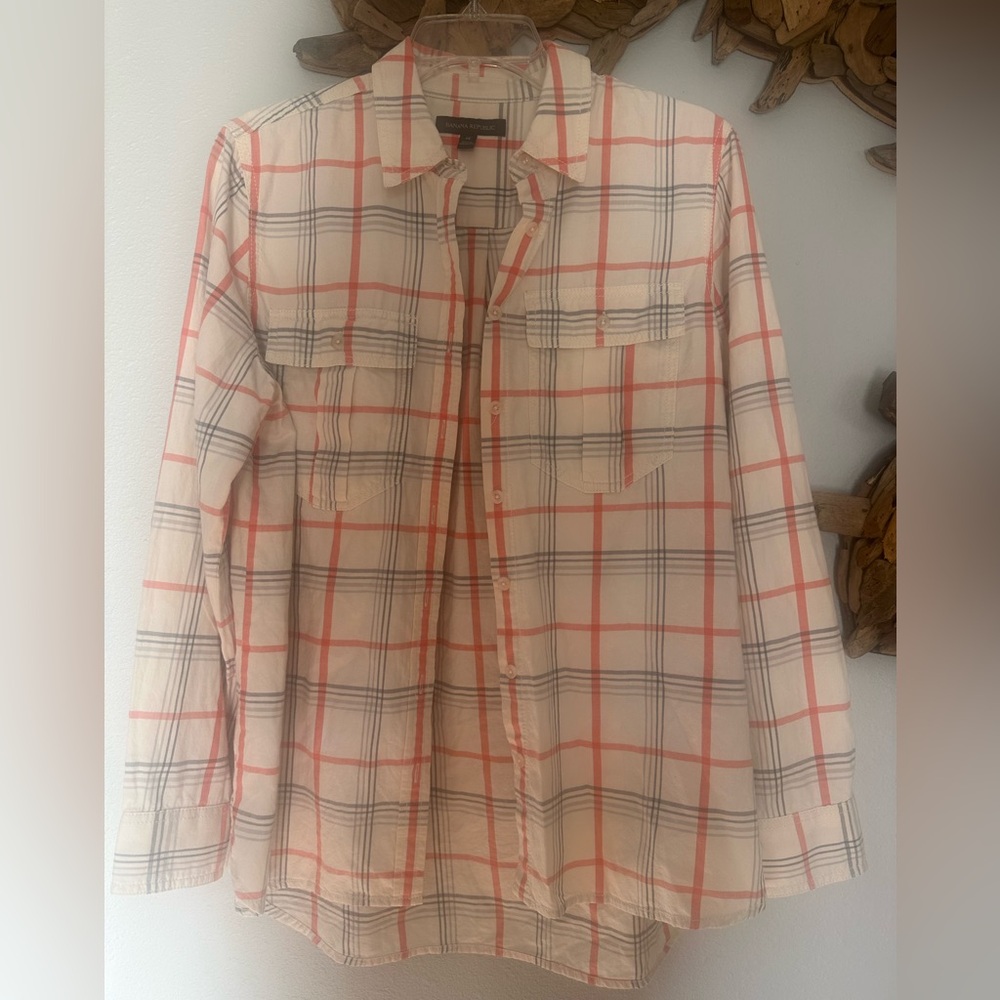 Women’s banana republic Plaid Button-Up Shirt